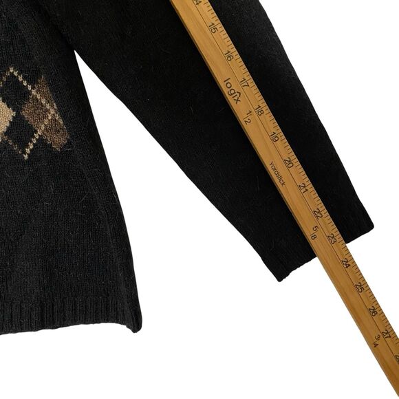 Vintage Emmanuel Ungaro Wool Alpaca Cardigan Women 1X Black Crewneck Retro - Picture 8 of 8